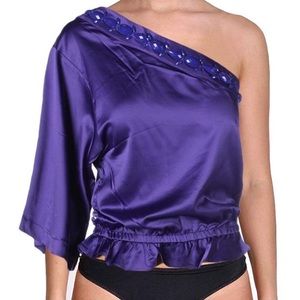 NWT Rachel Lym Swim Top Satin Cover-Up